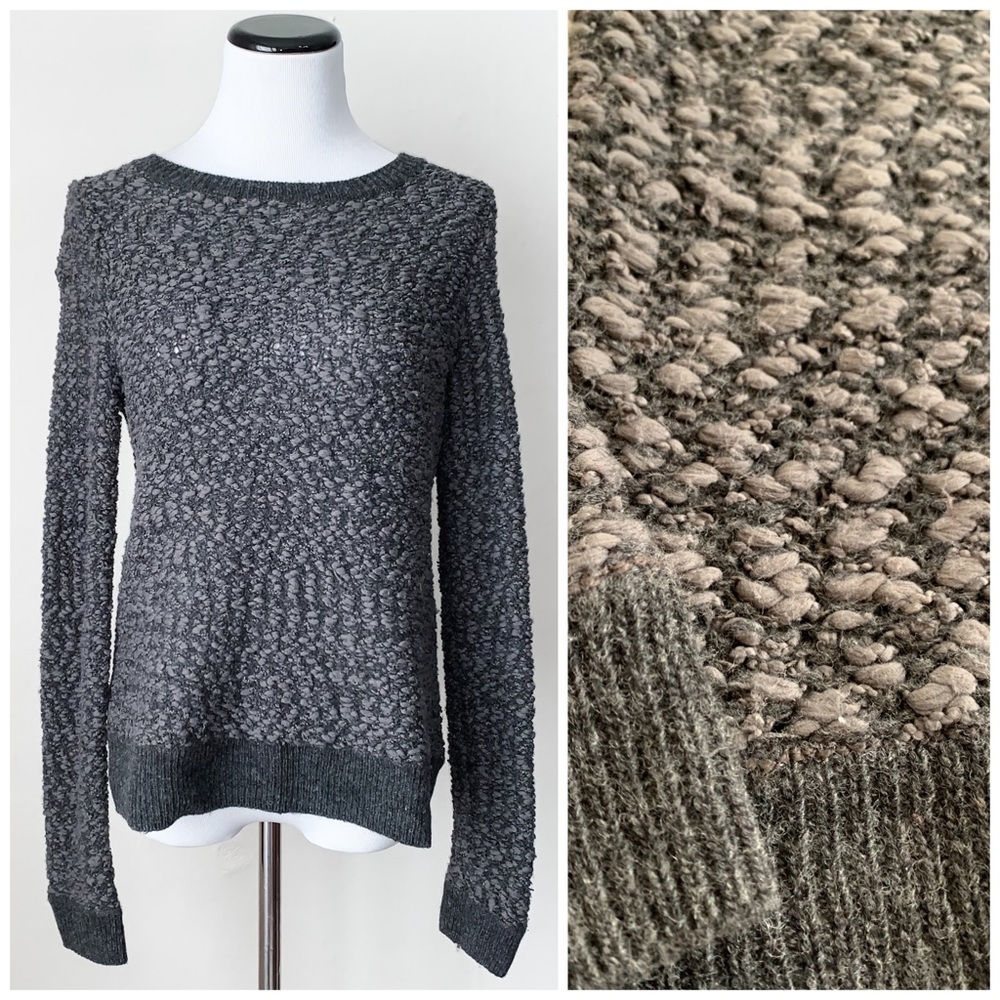 LAST CHANCE Anthropologie Moth grey wool-blend popcorn sweater